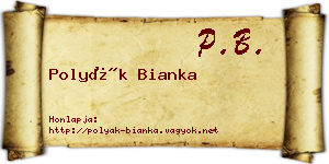 Polyák Bianka névjegykártya