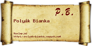 Polyák Bianka névjegykártya